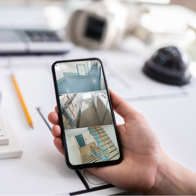 State College security camera feed on cell phone